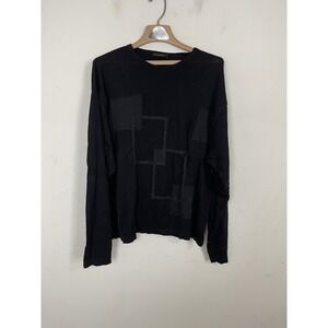 Lenor‎ Romano Mens Sweater XL Merino Wool Italy Quiet Luxury Minimalist Black